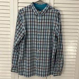 Men’s Avid long sleeve shirt Large blue and peach plaid